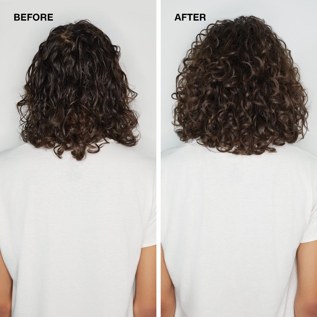 Before and after conditioning hair with Paul Mitchell The Conditioner for smooth, hydrated, frizz-free strands.