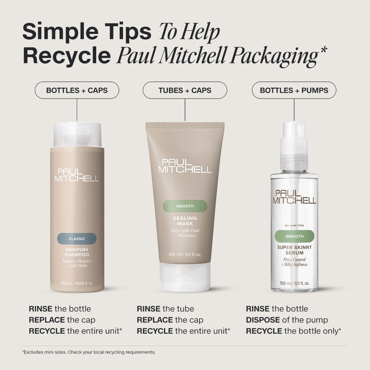 Rinse the bottle and replace the cap to recycle your Paul Mitchell Forever Blonde Conditioner bottle.